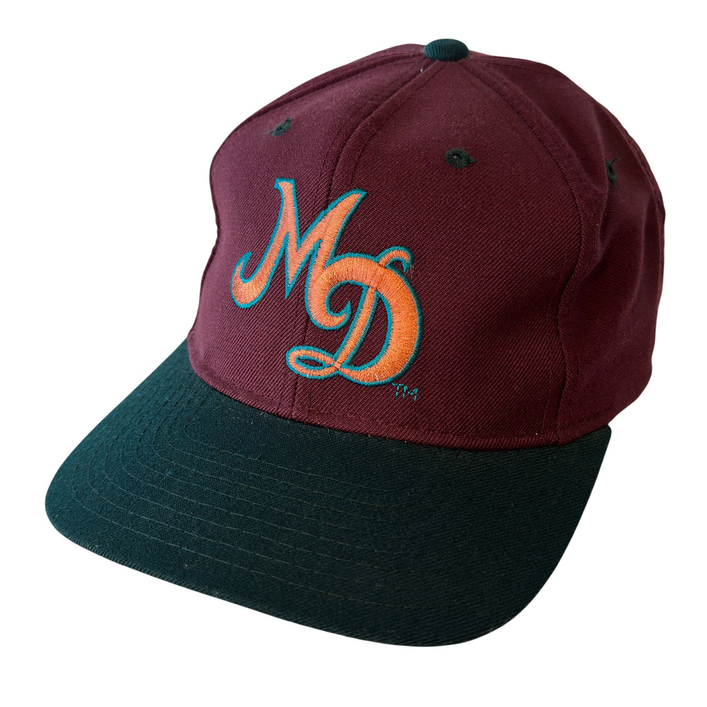 VTG Miami Dolphins Snapback Hat Cap New Era Pro Model NFL OSFA Maroon Green Rare